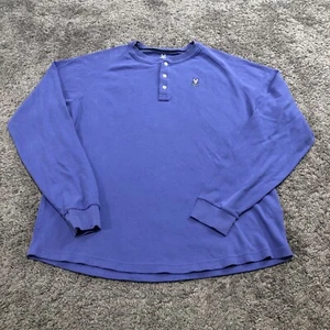 Psycho Bunny Henley Thermal Shirt Men’s Size 8 Purple Waffle Knit Long Sleeve - Picture 1 of 8