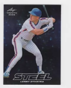 2023 LEAF TRINITY BASEBALL STEEL BLUE STARS & DOTS 67/99 LENNY DYKSTRA METS - Picture 1 of 2