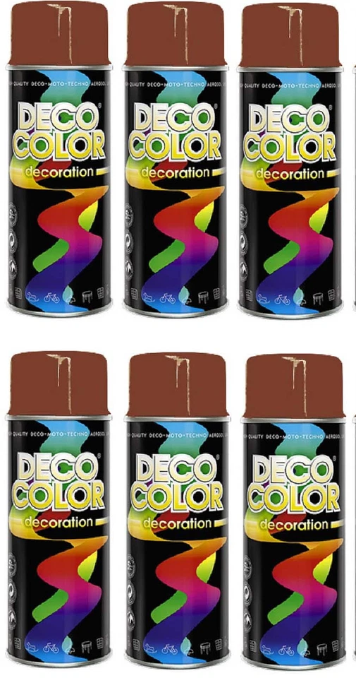 DECO COLOR 6er Sparpack 400ml Lackspray Sprühlack Sprühfarbe Lack Farbe wählbar - Bild 1 von 1