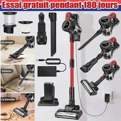 DAYPLUS 6 en 1 Aspirateur sans fil Pet cheveux bâton à main aspiration forte Réglable