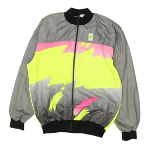 Bicycle Line Fahrradjacke | Vintage 90er Herren grau gelb Bikewear Full Zip - Bild 1 von 5