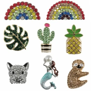 Diamante Decorative Shank Button Rainbow Sloth Mermaid Dog Cactus Pineapple - Picture 1 of 9