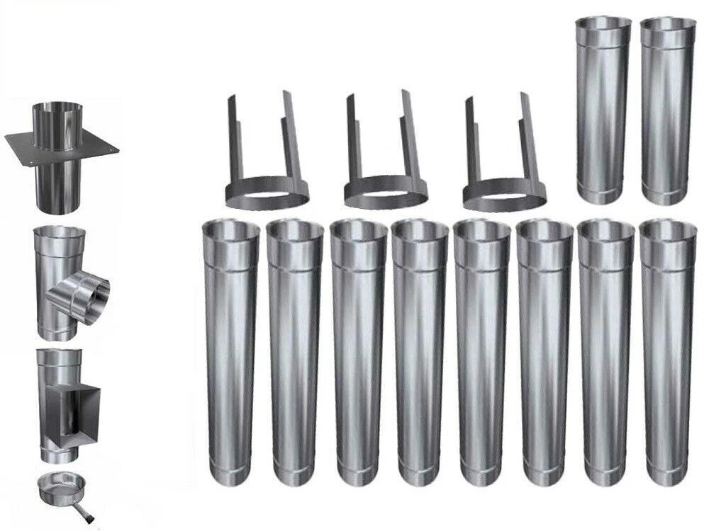 Edelstahlrohr Für Ofenrohre – Länge 1000 Mm, DN 150, AISI 316L, CE-gekennzeichnet