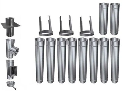 Edelstahl Schornstein Sanierung Kaminsanierung Bausatz einwandig Abgasrohr EW - Bild 1 von 4