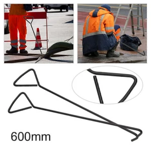 2stk 600mm Kanalhaken Schachthaken Kanaldeckelheber Für Kanaldeckel Haken - Bild 1 von 11