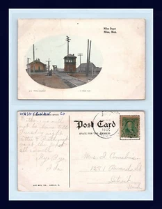 MICHIGAN MILAN DEPOT POSTED 1907 TO MRS. I. CORNELIUS, RIVARD STREET, DETROIT - Picture 1 of 1