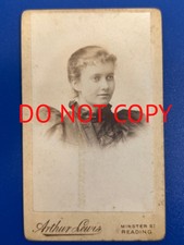 Antique Cdv Card Photograph Victorian Woman Arthur Lewis Reading (531)