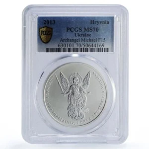 Ukraine 1 hryvnia Archangel Michael F15 Variety MS70 PCGS silver coin 2013 - Picture 1 of 2