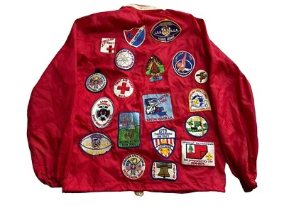 Vintage BSA Boy Scout Jacket 1970s Patch Covered Jacket Button 70s Small - Image 1 of 4