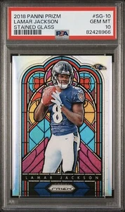 2018 Panini Prizm Lamar Jackson Stained Glass Rookie #SG-10 PSA 10 Ravens RC MVP - Picture 1 of 2