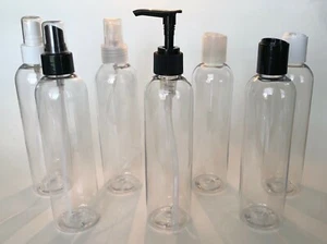 Tapa de botella de bala redonda transparente de plástico PET libre de BPA 24/410 de 8 oz LIMPIEZA - Imagen 1 de 6