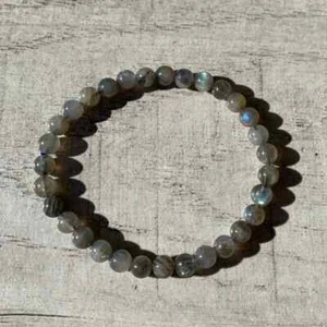 Labradorite bracelet 6mm Crystal Intuition 3rd Eye Ships USA - Picture 1 of 6