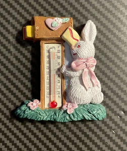 Bunny Magnet With Thermometer 2.5 Inches Tall - Picture 1 of 2