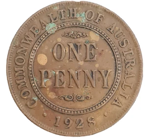 1928 Australian One penny - Broken 8 ERROR | PLEASE SEE PICUTRES! - Picture 1 of 2