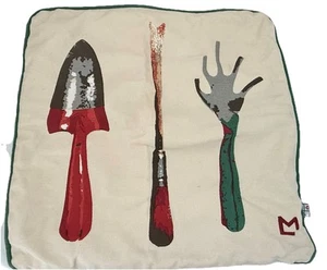 Chandler 4 Corners Garden Tools Pillow Sham 18x18 Rustic Laura Megroz Rare - Picture 1 of 16