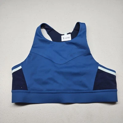 Brooks Women Sports Bra 34B Blue Drive 3 Pocket Run Wireless Racerback - Image 1 of 4