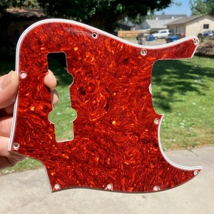 New Wide Bevel Celluloid Tortoise Pickguard for Made In Mexico Fender Jazz Bass - Picture 1 of 9