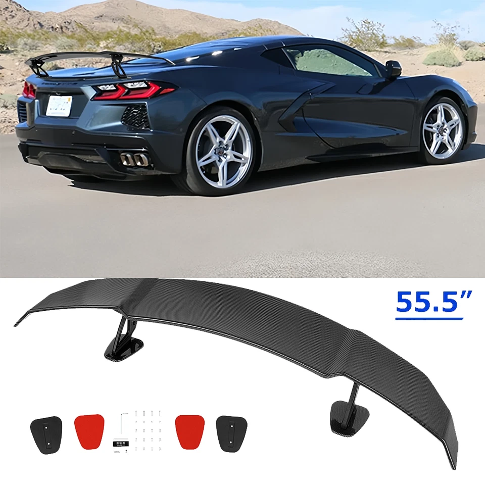 Rear Trunk GT Wing Racing Spoiler Carbon Lip For Chevrolet Corvette C8 Foto 1 de 4