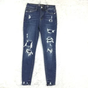 Judy Blue Damen Jeans Skinny Fit Blau Denim Patched Mid Rise Whiskering 3 - Bild 1 von 10