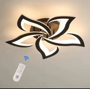 Dimmable LED Ceiling Light Flower Modern Chandelier Living Room Remote Control - Picture 1 of 5