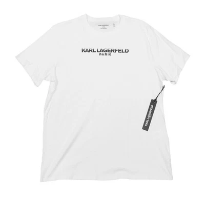Camiseta de manga corta Karl Lagerfeld para hombre blanca con estampado gráfico de logotipo cuello redondo Foto 1 de 3