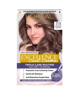 L'Oreal Excellence Cool  Creme Hair Dye Colours 7.11 Ultra Ash Blonde  - Picture 1 of 3
