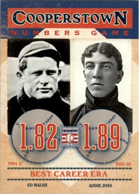 2013 Panini Cooperstown Numbers Game #4 Addie Joss/Ed Walsh - BB - Image 1 of 2