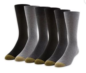 GOLDTOE Edition Men's Casual Ribbed Crew Socks, 6-Pack - Picture 1 of 2