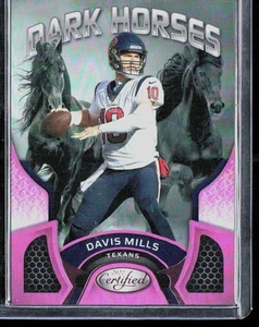 2022 Panini Certified #DH-15 Davis Mills Dark Horses Mirror Pink #/199 - Picture 1 of 2