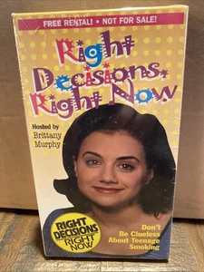 RARE Brittany Murphy VHS Tape Right Decisions Now 1998 Anti Smoking SEALED READ - Picture 1 of 6