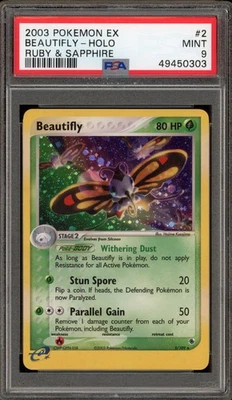 Pokemon Beautifly EX Ruby & Sapphire Holo Rare #2 PSA 9 Mint - Image 1 of 2