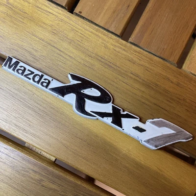 Vintage Mazda RX-7 Emblem Nameplate Badge Trim - 5.5 in - Imagem 1 de 4