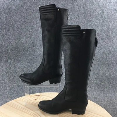 Sorel Boots Womens 7 Danica Tall Riding Black Back Zip Knee-Hi Block NL2546-010 - Image 1 of 4
