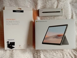 Microsoft Surface Go 2 64GB, Intel Pentium Gold Platinum + Keyboard + Pen + Case - Picture 1 of 19