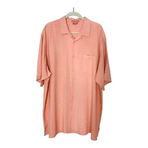 Camisa Tuliano para Hombre 2XT 100% Cuello de Seda Botones Mangas Cortas Bolsillo Salmón - Imagen 1 de 5
