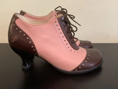 Tacones Oxford vintage John Fluevog talla 8 de cuero rosa/marrón Foto 1 de 4