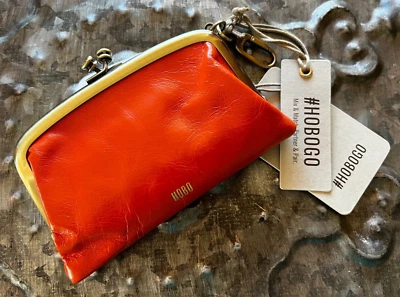 HOBO INTERNATIONAL~CHEER~Bolsa con marco de beso inspirada en colección~Zinnia naranja~¡NUEVA CON ETIQUETAS! Foto 1 de 4