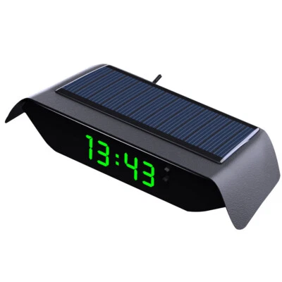 4-in-1 Car Solar Auto Digital Clock Thermometer Dashboard LCD Screen Display Kit - Image 1 of 4