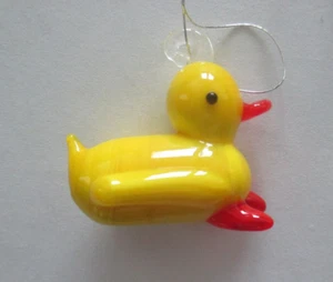 2KD gelbe Ente Ente GLAS MINIATUR TIER ORNAMENT Ganz - Bild 1 von 5