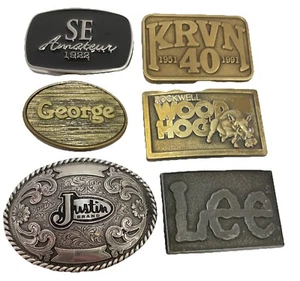 Lot of 6 Belt Buckles with various themes Vintage w/ 40th Anniv. Limited Edition - Picture 1 of 3