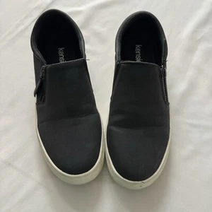 Kensie Soren Loafer Sneaker Women's Size 7.5M Black Side Zip Slip On - Picture 1 of 7