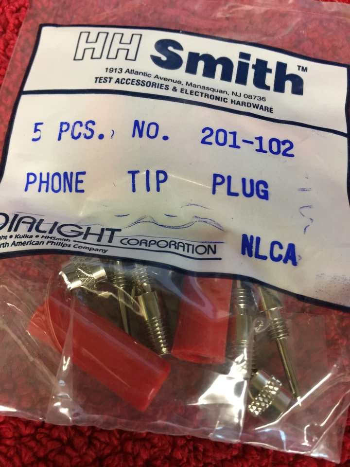 HH SMITH 201-102 SOLDERLESS PHONE PIN PLUG RED,NOS - Imagem 1 de 1