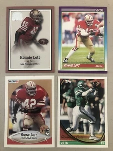HOF Ronnie Lott 🏈 San Fran 49ers & NY Jets Football Cards 🏈 4 Card Lot 🏈 - Picture 1 of 11
