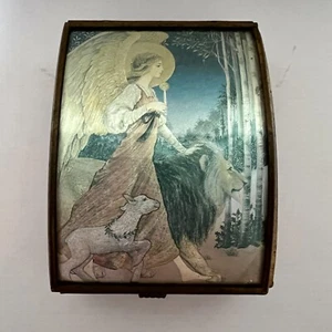 Joyero de baratija de vidrio Via Vermont de colección espejo ángel león cordero holográfico - Imagen 1 de 19