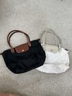 LOT OF 2! Longchamp Le Pliage Women's Tote Bag, Small- One Black And One White
