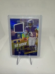 Panini Donruss Optic 2023 primer año fresco #FYF-JA Jordan Addison RC Mem Vikings - Imagen 1 de 2