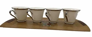 Lenox Solitaire Platinum Ivory China Set of 4 Tea Cups Dimension Collection - Picture 1 of 6