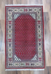 Handmade Traditional Wool Rug - Red Geometric Medallion Carpet for Home & Office - Picture 1 of 10
