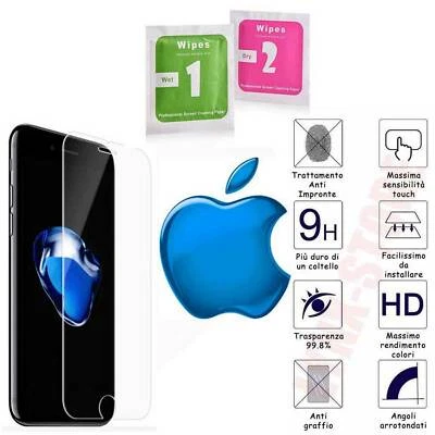 Pellicola vetro temperato X iPhone 7 8 XS XR 11 12 13 14 15 SE Plus Mini Pro Max - Immagine 1 di 4