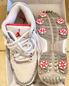Nike Air Jordan Golf Retro 3 G Shoes White Cement Mens's SZ 9 (AJ3783-100) NEW - Picture 1 of 10